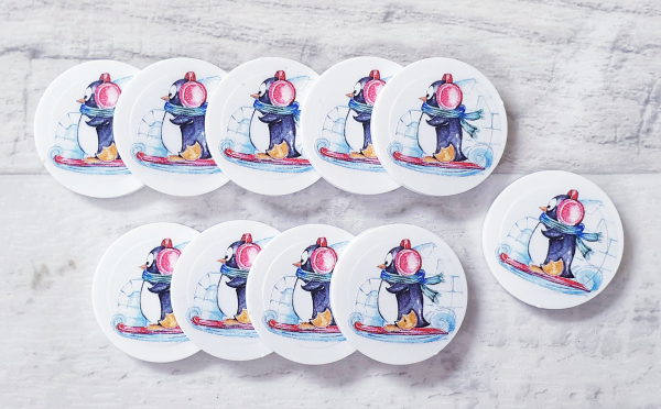 Einkaufswagenchip Pinguin Ski